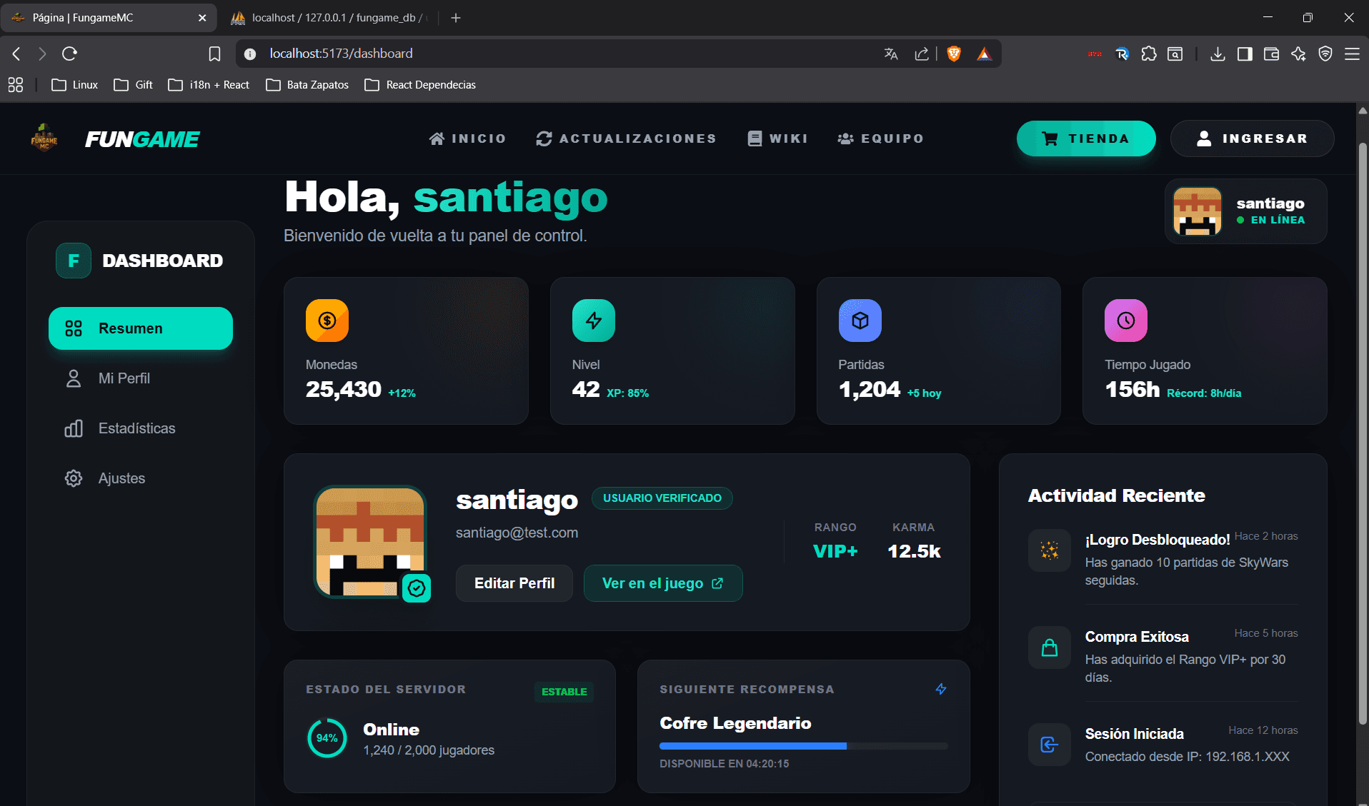 FunGameMC Web